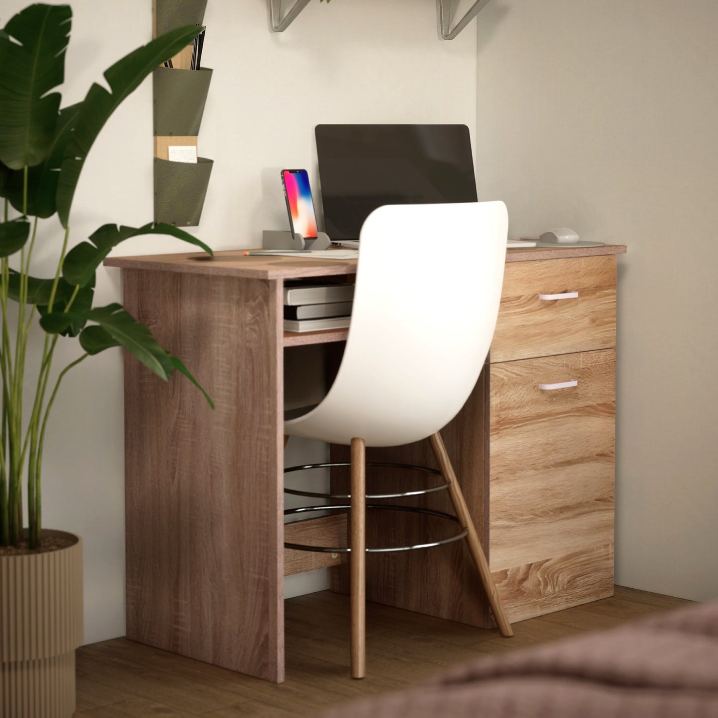 Escritorio con Cajones Minimalista Estilo Madera Roble