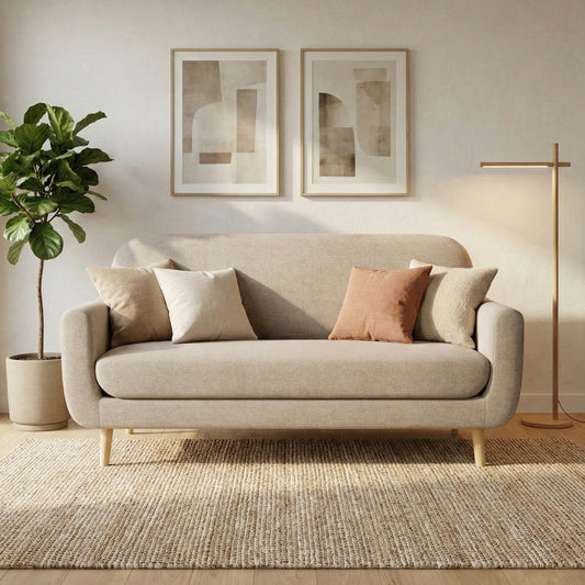 Sofá 2 Plazas Palma Tela Montreal Beige