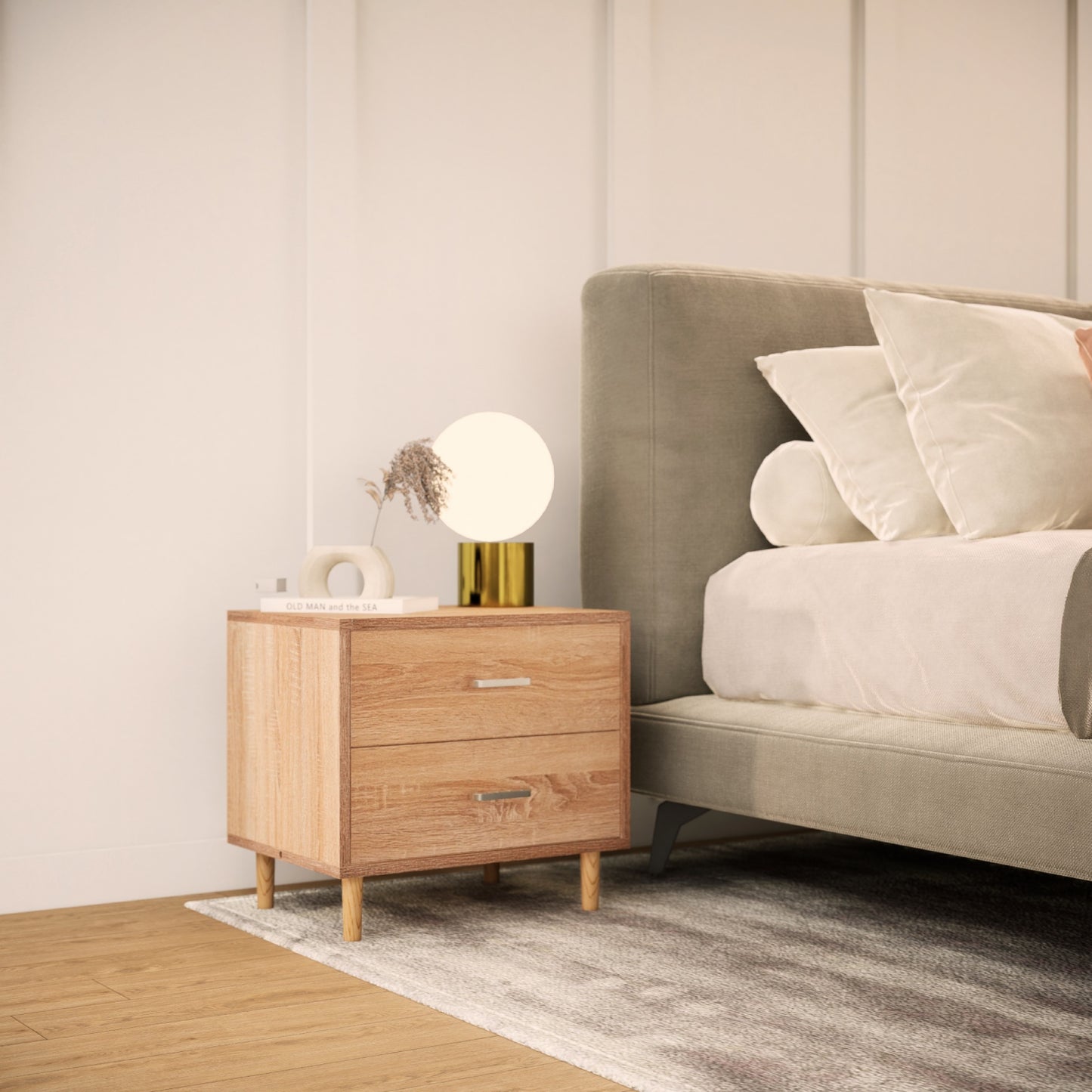 Buró con Cajones Minimalista Estilo Madera Roble