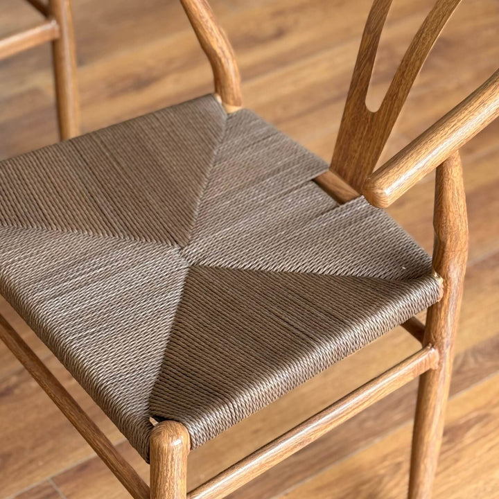 Set 2 Sillas de Comedor Estilo Wishbone Café