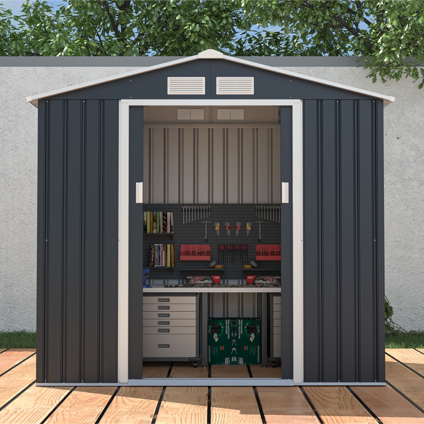 Cobertizo de Almacenamiento Para Exterior 213x127x195