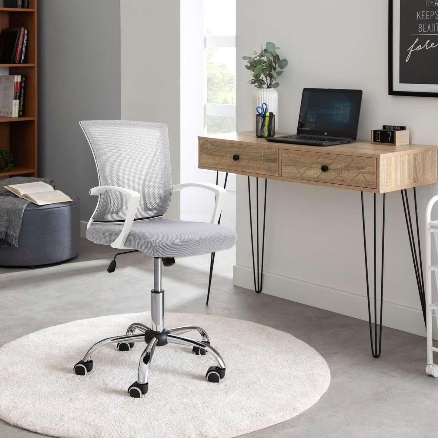 Silla de Oficina Burdeos Semi Reclinable Gris