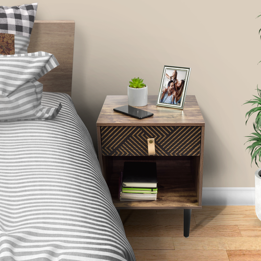 Buró Moon-N con Cajón y Entrepaño Café y Negro