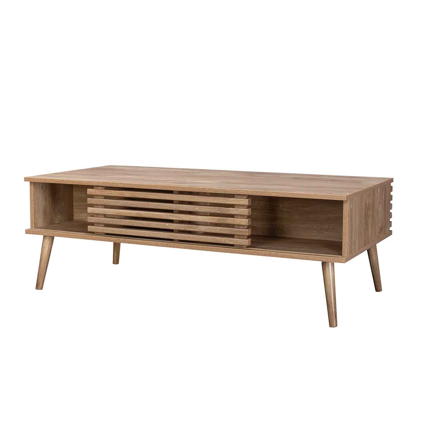 Mesa de Centro Retro con Estante Café