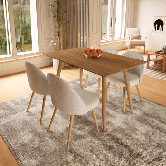 Mesa de Comedor Nórdica Rectangular Café