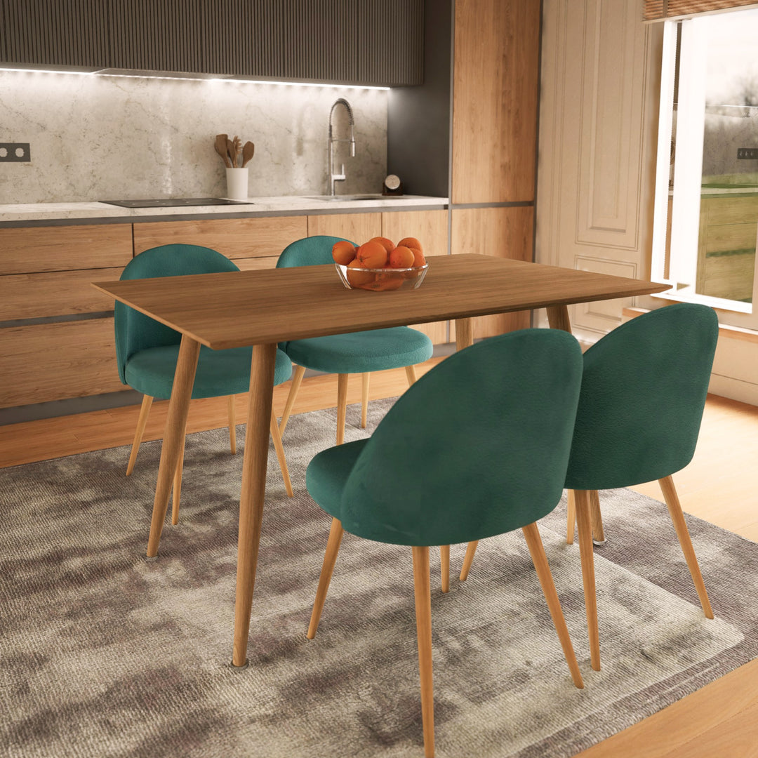 Set 4 Sillas de Sala Comedor Modernas Terciopelo Verde