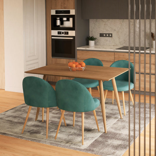 Set 4 Sillas de Sala Comedor Modernas Terciopelo Verde