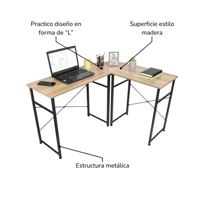 Escritorio Lima-C Minimalista con Forma de L