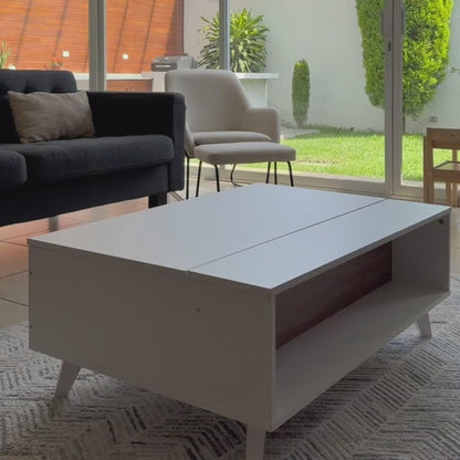 Mesa de Centro Nórdica Elevable con Espacio Interno