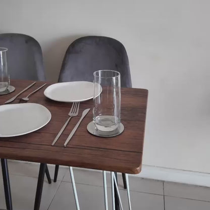 Mesa de Comedor Rectangular Café y Blanca