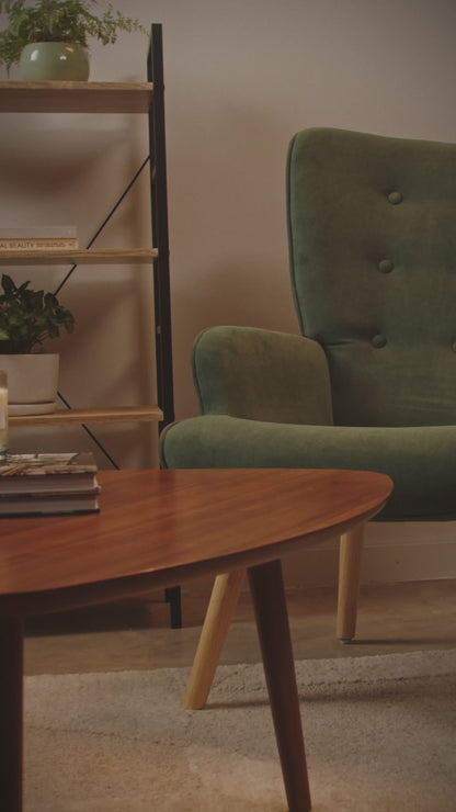 Sillón Individual para Sala Comedor Terciopelo Verde