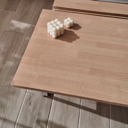 Mesa de Centro Elevable con Compartimento Oculto Café y Blanco
