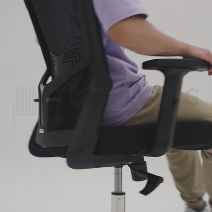Silla de Oficina Ergonómica Delphi Basculante con Cabecera Negra
