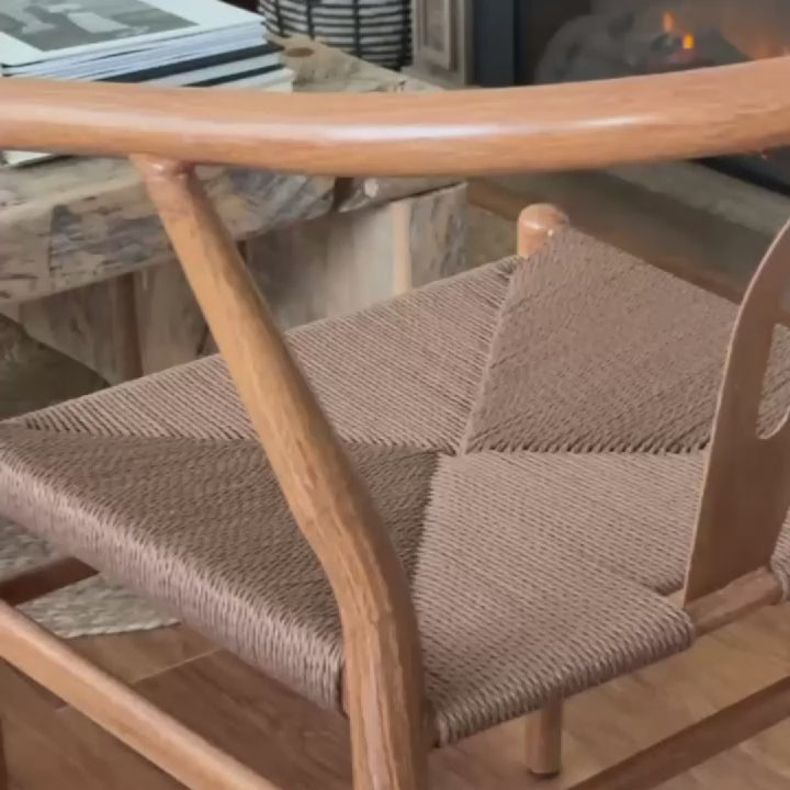 Set 2 Sillas de Comedor Estilo Wishbone Café