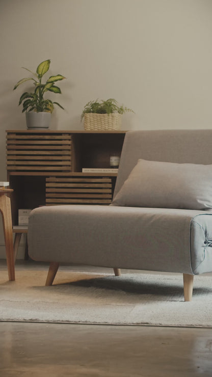 Sillón Sofá Cama Individual Velne Plegable Gris