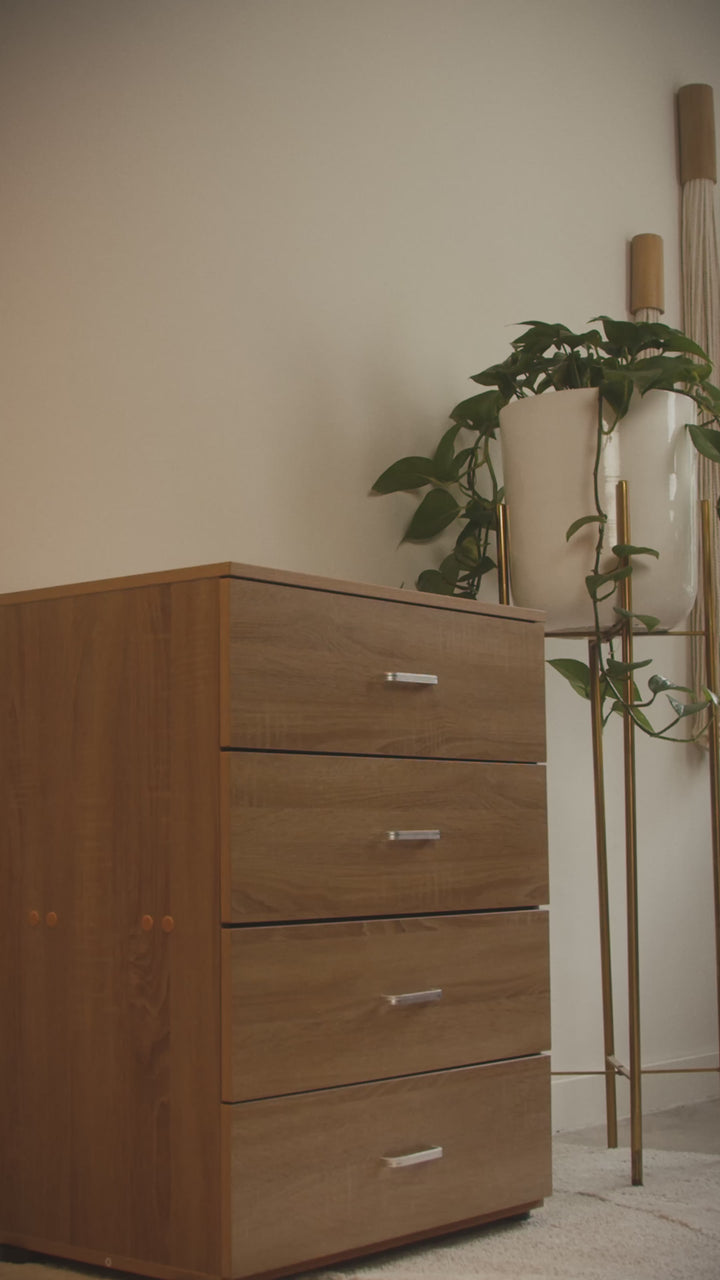 Cómoda Cajonera Kasuga Estilo Roble