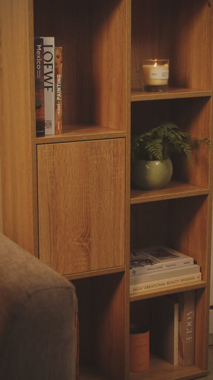 Librero Minimalista Estilo Madera Roble