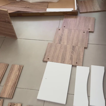 Mueble de TV Venice-B con Cajones Blanco y Beige