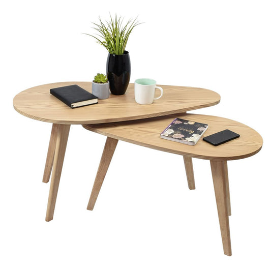 Set Mesas de Centro Aruba 2 Piezas Beige