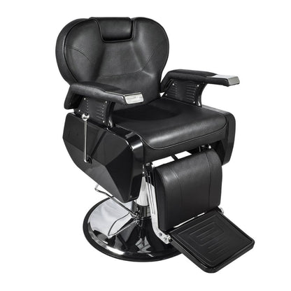Silla Barbería Luxur Reclinable con Descansa Pies Negra