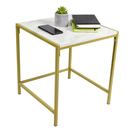 Mesa Auxiliar Nairobi Tipo Mármol Blanca