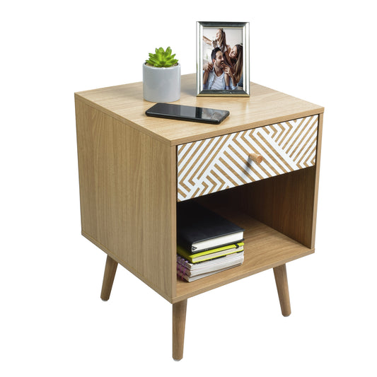 Buró Moon con Cajón y Entrepaño Beige y Blanco