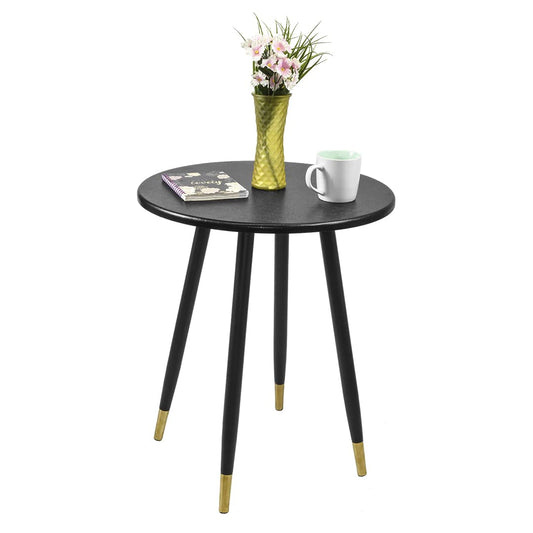 Mesa Auxiliar Bali Circular Estilo Minimalista Negra