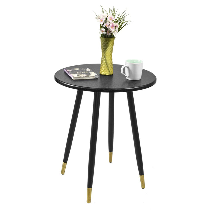 Mesa Auxiliar Bali Circular Estilo Minimalista Negra