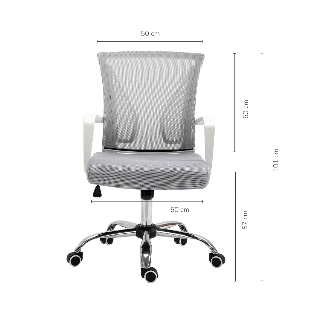 Silla de Oficina Burdeos Semi Reclinable Gris