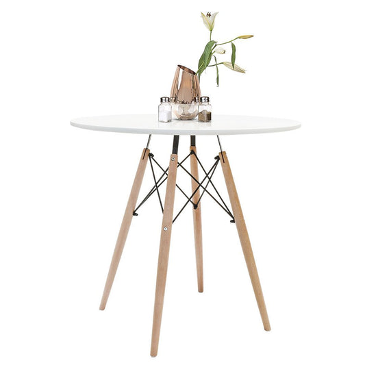 Mesa de Comedor Estilo Eames Redonda Blanca