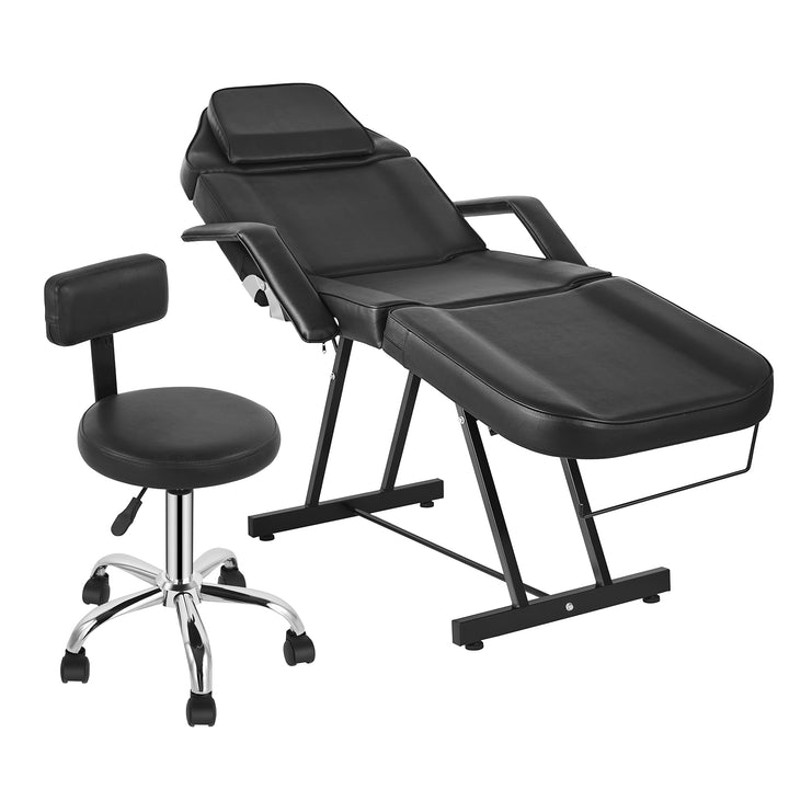 Camilla para Spa Facial Regulable con Silla Negra