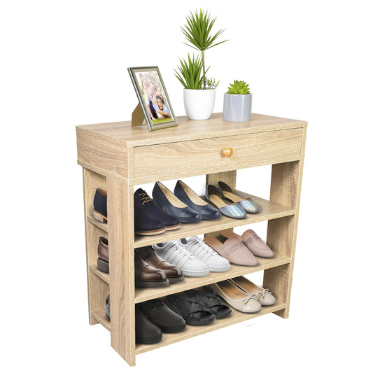 Zapatero Con Cajón Minimalista Estilo Madera Roble
