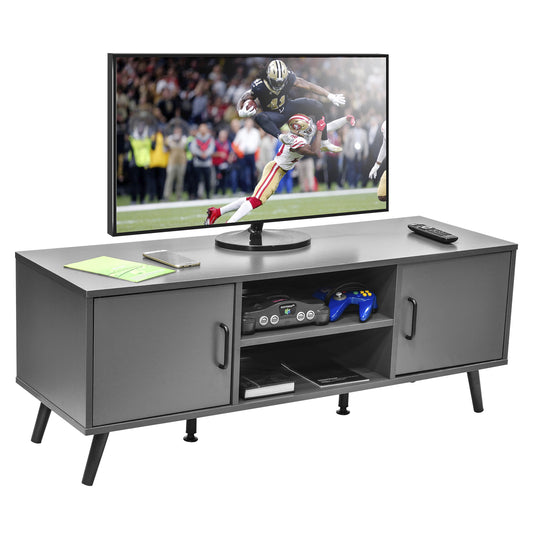 Mueble de TV Lucca-G con Puertas y Entrepaños Gris