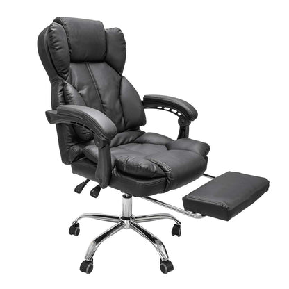 Silla de Escritorio Peace Acolchada con Descansapies Negra