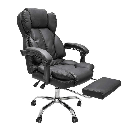 Silla de Escritorio Peace Acolchada con Descansapies Negra