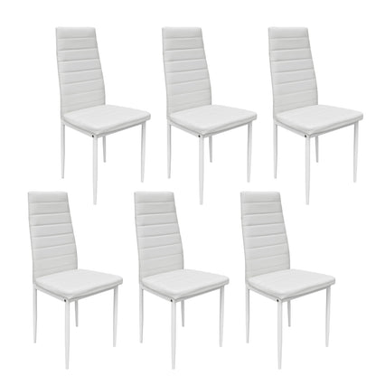 Set 6 Sillas de Comedor Zulu-B con Respaldo Alto Blancas